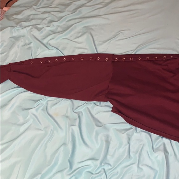 Button Sleeve Cropped Hoodie - Picture 2 of 5